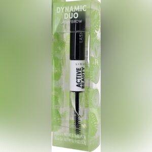 Dynamic Duo Lash/Brow Lique Active Beauty Black Mascara & Clear Brow Gel NIB